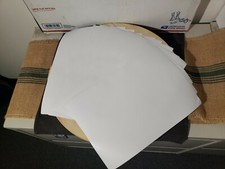 14"x9.5" White Vinyl Adhesive Sheets sized for shipping in a bakers dozen count