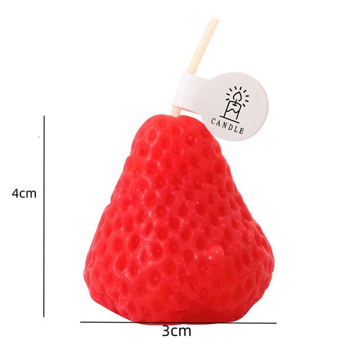 4pcs Mini Strawberry-scented Candles Realistic Aromatherapy Trendy Photo Props - Picture 12 of 24