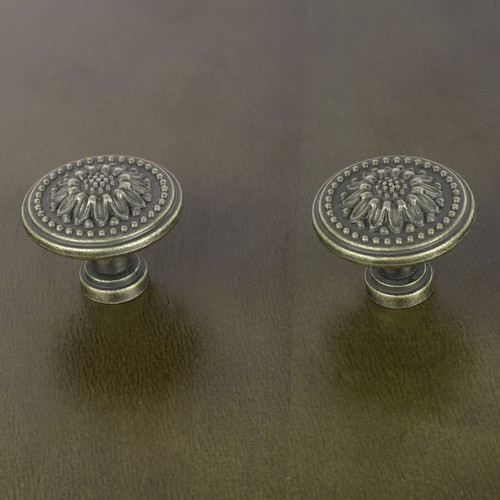 10x Bronzed Floral Cabinet Knobs Retro Drawer Dresser Round Handles for Cupboard - Picture 11 of 11