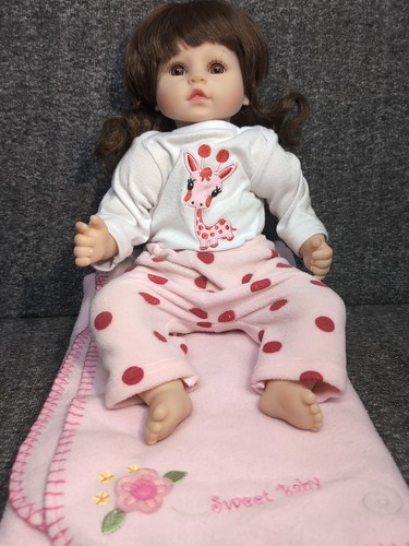 Muñecas bebé renacido, muñeca bebé recién nacido realista 18" silicona niño pequeño con manta - Imagen 2 de 13
