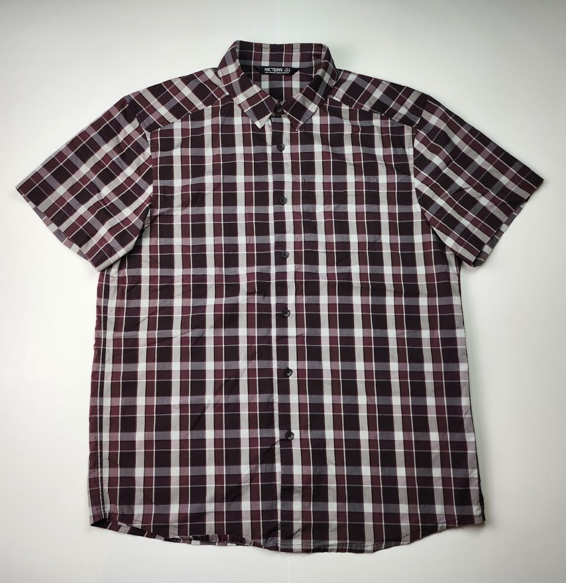 ARC'TERYX Camicia Arcteryx Brohm marrone a quadretti maniche corte escursioni all'aperto grande