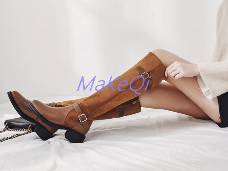Womens Retro Block Heel Belt Buckle Knee High High High Riding Boots Winter Sexy shoes 931535 Womens Retro Block Heel Belt Buckle Knee High High High Riding Boots Winter Sexy shoes 931535