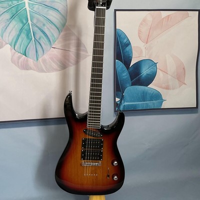 Tobacco Sunburst ST Electric Guitar Solid Strings Thru Body Open S-H-H Pickups