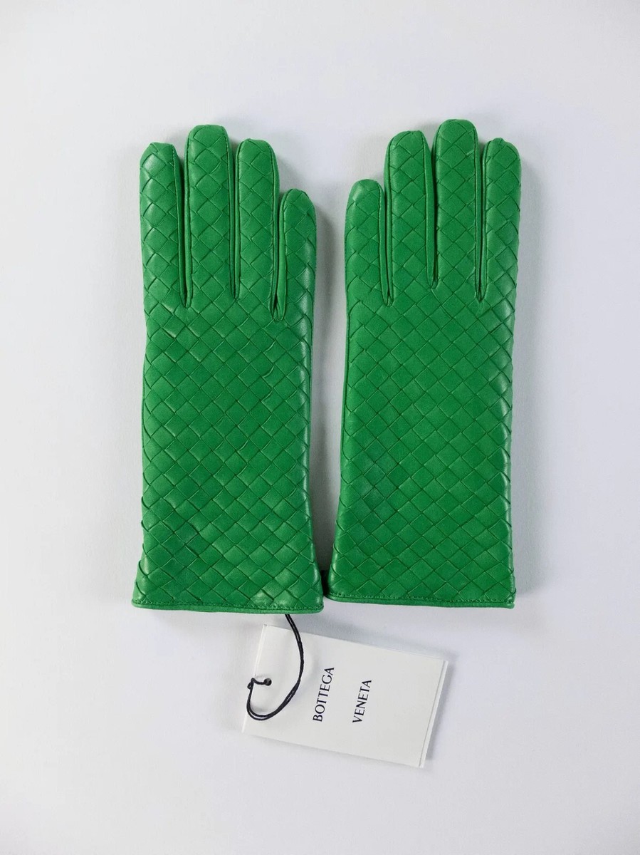 NO CUSTOMS TAX BOTTEGA VENETA green soft intrecciato leather