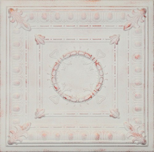 Decorative Ceiling Tiles Styrofoam 20x20 R47 White Satin Washed Copper - 第 1/2 張圖片