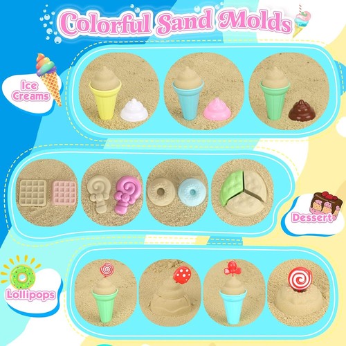 Collapsible Beach Toys Set for Kids Toddlers Girls, Collapsible Sand Bucket - Picture 5 of 7