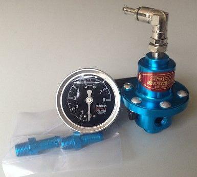 SARD Blue Adjustable Fuel Pressure Regulator With Oil Gauge Meter RX7 EVO WRX - Picture 3 of 4