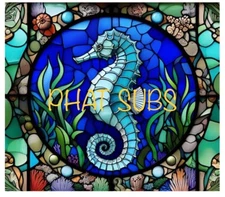 20oz Sublimation Tumbler Wrap Stained Glass Seahorse Ready to Press Transfer