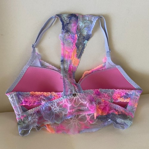 Victoria’s Secret PINK Pushup BH Bralette Pastell Tropical Spitze S (AA-C) - Bild 2 von 6