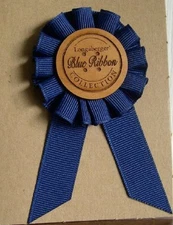 Longaberger Blue Ribbon Canning Pride Crafting Mending Pie Basket Tie On New