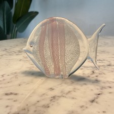 Vintage Hand Blown Murano Art Glass Angel Fish Signed S. Puccini