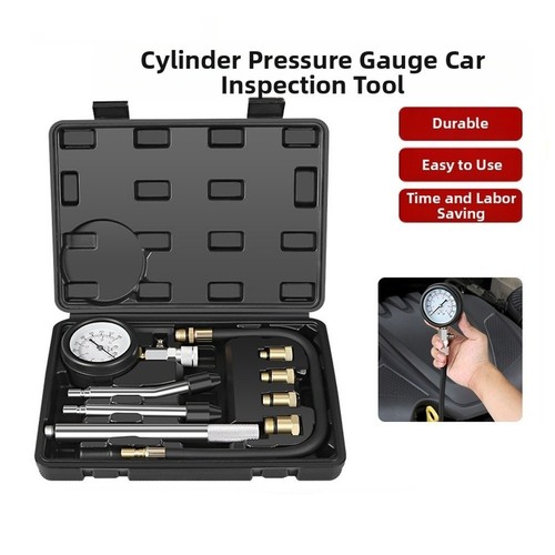 Cylinder Pressure Gauge Set for Cars and Motorcycles 9 Piece Kit with Extension - Picture 4 of 6