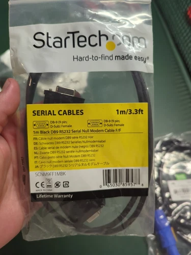 StarTech 1m (3.3ft) DB9 RS232 Serial Null Modem Cable F/F - SCNM9FF1MBK (3-Pack)