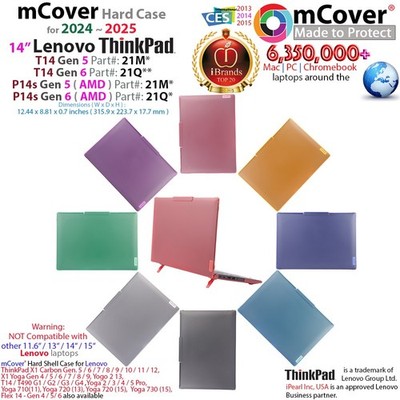 NEW mCover  Case for 2024+ 14'' Lenovo ThinkPad T14 P14s (AMD ) Gen 5 6 Window PC