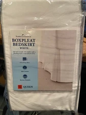Home Classics Boxpleat Bedskirt Queen White 15" Drop Skirt *NEW* i2