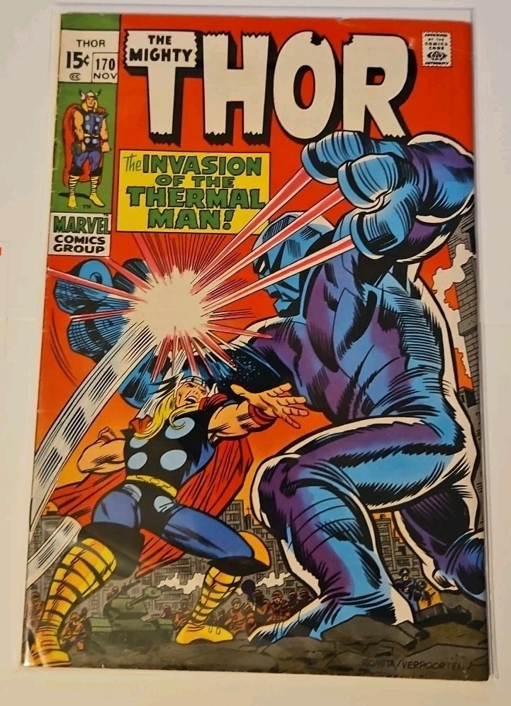 The Mighty Thor #170 1970 Thermal Man Silver Age Comic Book - Marvel Comics