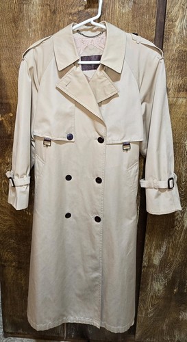 Vintage 70s ETIENNE AIGNER Womens 10 PETITE Belted Trench Coat Classic Long - Picture 7 of 16