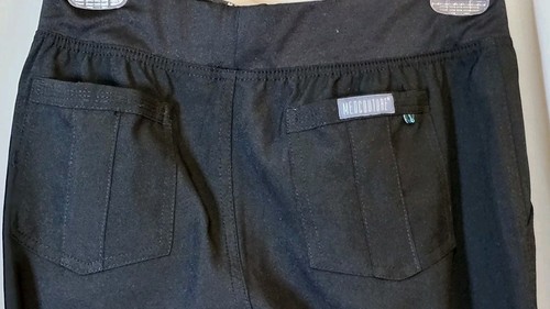 Women BLACK Scrub SET GREY'S Sz SM Vneck SS Top MEDCOUTURE Sz XS Flared Leg Pant - Picture 11 of 13