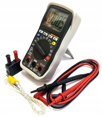 Digital Multimeter with V, A, Ohm, F, Hz, Dutyc, Temp Rel, Lcd, Cat Iii