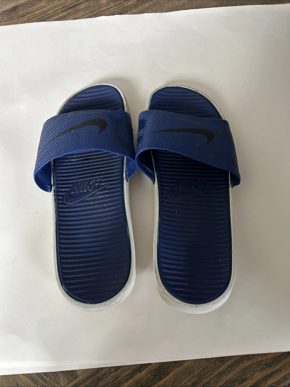 Slides uomo Nike blu taglia 13 (usati) trasparenti imperfezioni