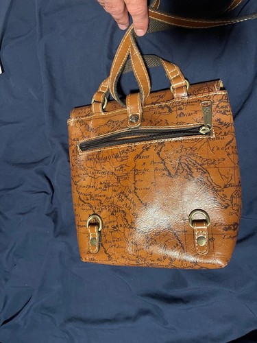 Patricia Nash Vatoni Map Small Convertible Leather Backpack - Picture 5 of 17