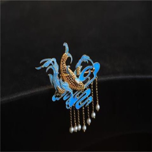 Cloisonne Filigree Hollow Pearl Inlay Enamel Hairpin Chinese Style Jewelry - Picture 2 of 9