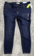 NWT Maurices Womens Everflex Skinny Jeans 14W Short Dark Wash Mid Rise Stretch