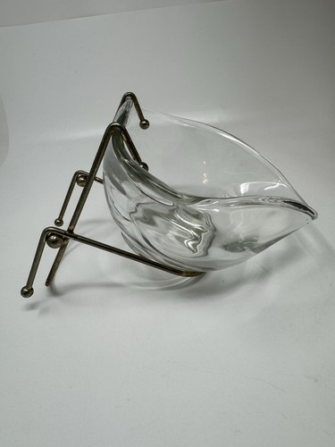 Vintage MCM 1970s Indiana glass chip and dip bracket And Glass Dip Bowl Only