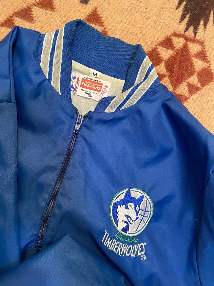 Chaqueta De Colección Chalk Line Minnesota Timberwolves Satén 1/4 Cremallera NBA Para Hombre Talla M Foto 2 de 4