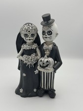 Day of the Dead Skeleton Wedding Couple Figurine - Gothic Halloween Decor