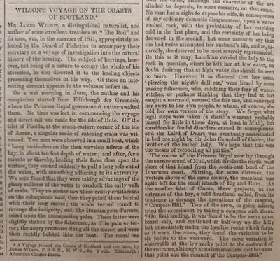 WILSON'S VOYAGE ON THE COASTS OF SCOTLAND. PUBLISHED BY W. & R. CHAMBERS, 25 FEB