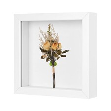 Shadow Box Frame, 7 x 7 Inch Wooden Dried Flower Photo Frame White