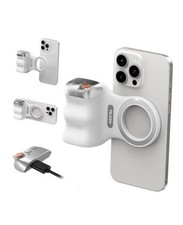 Fun Shot Magnetic Phone Camera DSLR Style Shutter Grip for iPhone  White