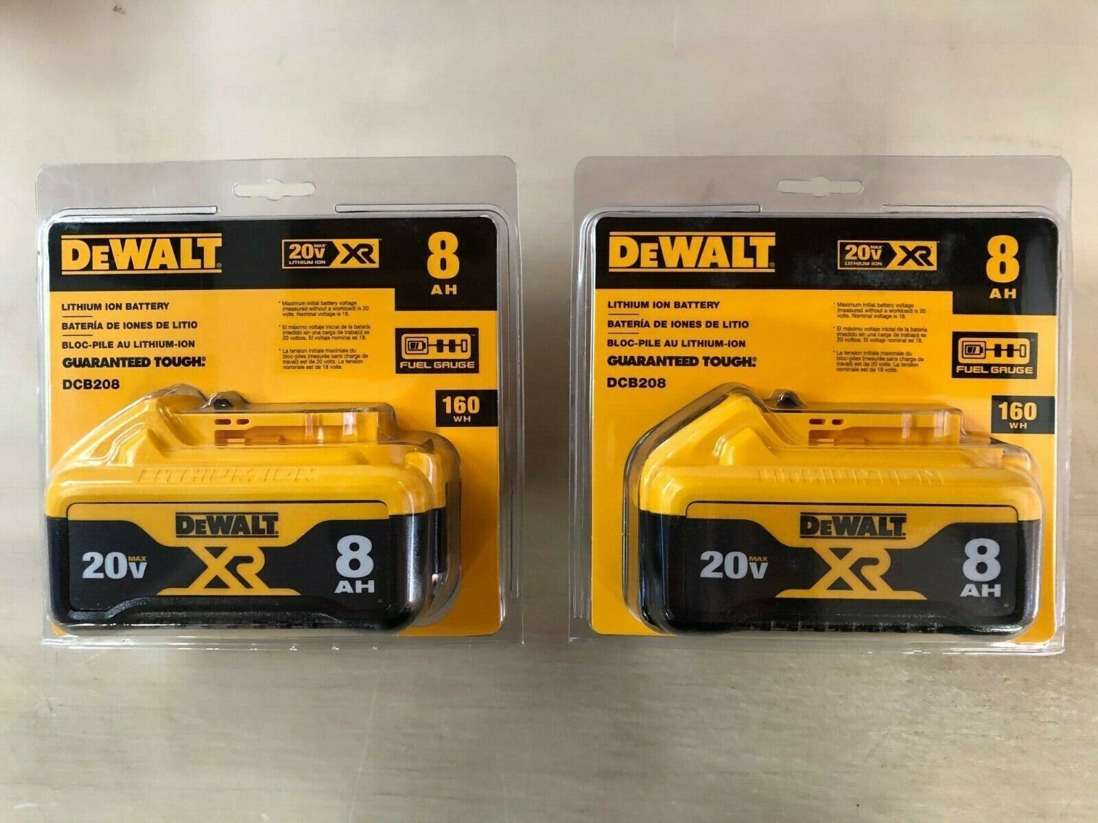 2 Pack for DEWALT NEW MAX XR 20V 8 Ah Lithium-ion Battery - DCB208