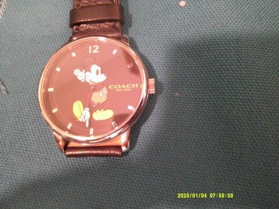 Disney COACH New York Mickey Mouse Watch Black Dial ATM 