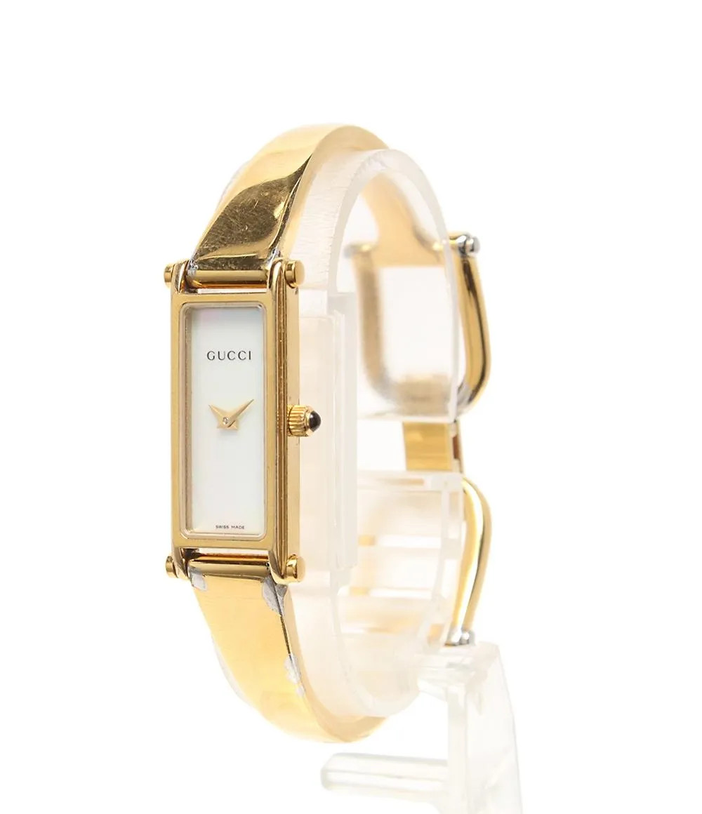 Gucci 1500L Quartz Shell Rectangular Gold Women's… - image 2