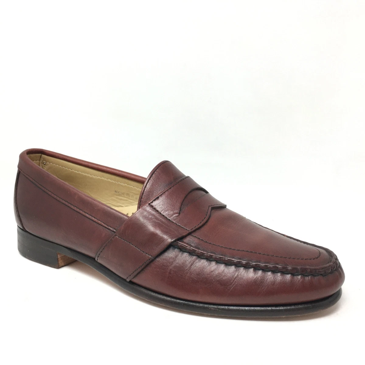 Cole Haan Brown Leather Kiltie Buckled Loafer Shoe Size 8.5C Made In USA‎ Red Vintage Cole Haan Men main image 3