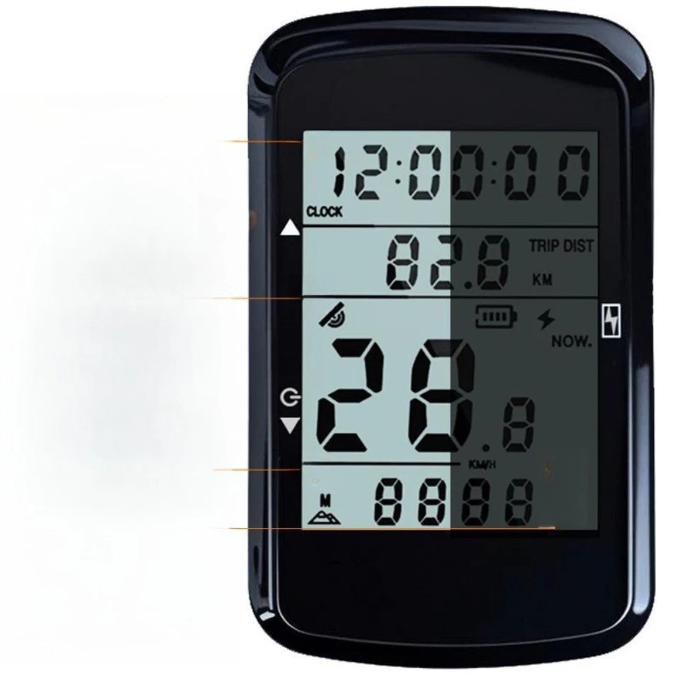 GPS Kabellos Funk Fahrradcomputer Tachometer LCD Kilometerzähler - Bild 3 von 4