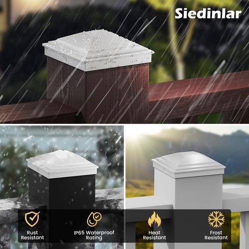 Paquete de 12 tapas de poste Siedinlar 4X4 blancas, cubiertas de poste de cubierta impermeables al aire libre, se adapta - Imagen 6 de 11