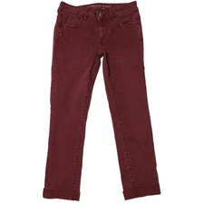 American Eagle Jeans 4 Super Super Stretch Women's Jegging Crop Red Cotton Blend