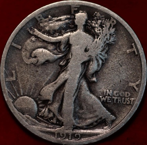 1919-D Denver Mint Silver Walking Liberty Half - 第 1/2 張圖片