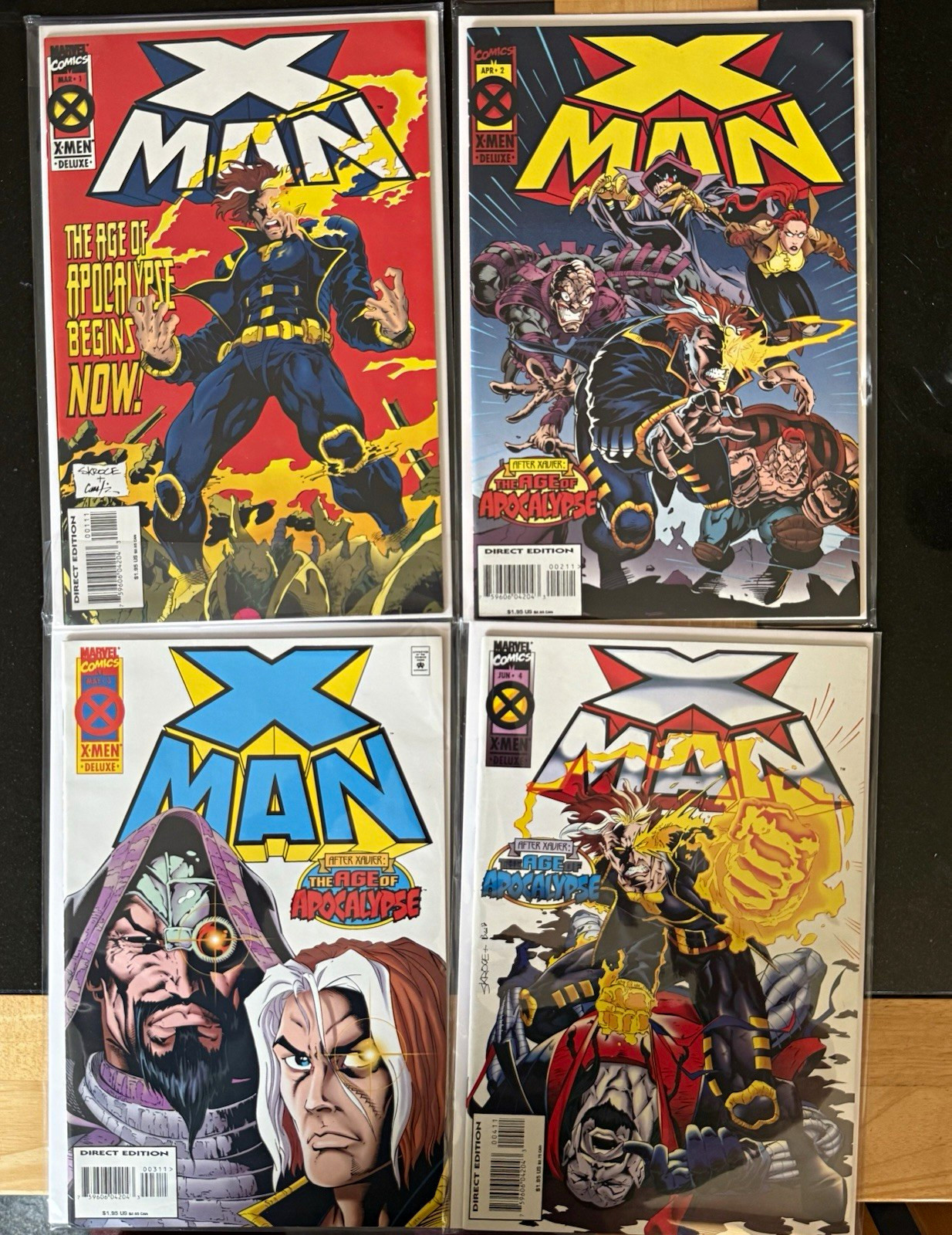 X-MAN #1-4 (1995) MARVEL COMICS FULL SET AGE OF APOCALYPSE! 1ST NATE GREY!