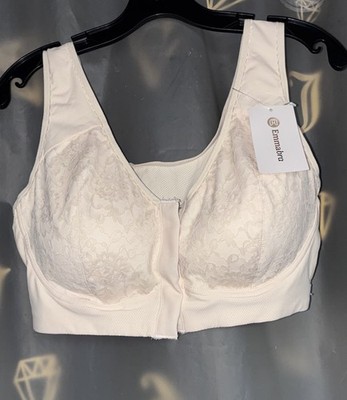 EmmaBra 3XL (48)B/C/D Comfortable Convenient Front Closure Bra Women s Beige NWT