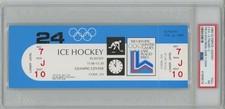 1980 Olympic Hockey Gold Medal Game Ticket USA Miracle on Ice PSA 7