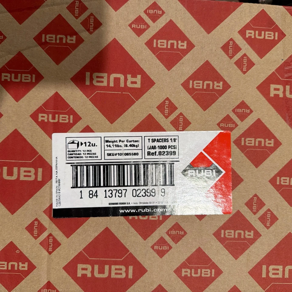 Rubi Professional T Tile Spacers 1/8" (3mm) 1000C/U X12pcs 12000 PCS NEW - Image 4 of 4