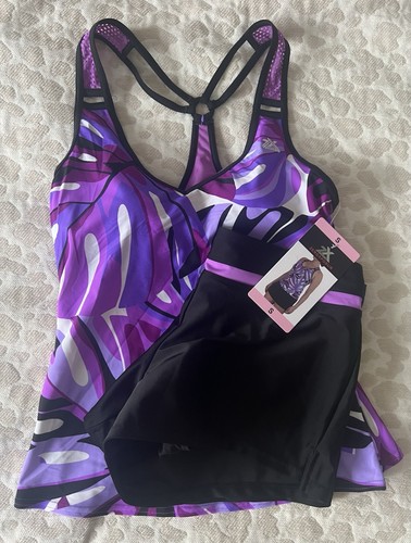 ZeroXposur Swimsuit Womens Small Tankini Shorts Bathing Suit Purple Set