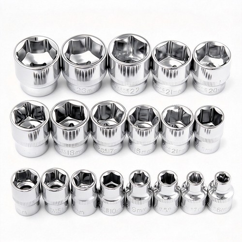 Chrome Plated 6 Point Sockets 3/8" Drive, Shallow or Deep Choose Size 6mm - 24mm - Afbeelding 5 van 47