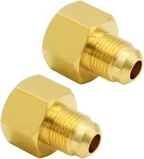 3/8" Flare to 1/2" NPT Female Propane Gas Line Adapter Brass Flare Tube Fitting 