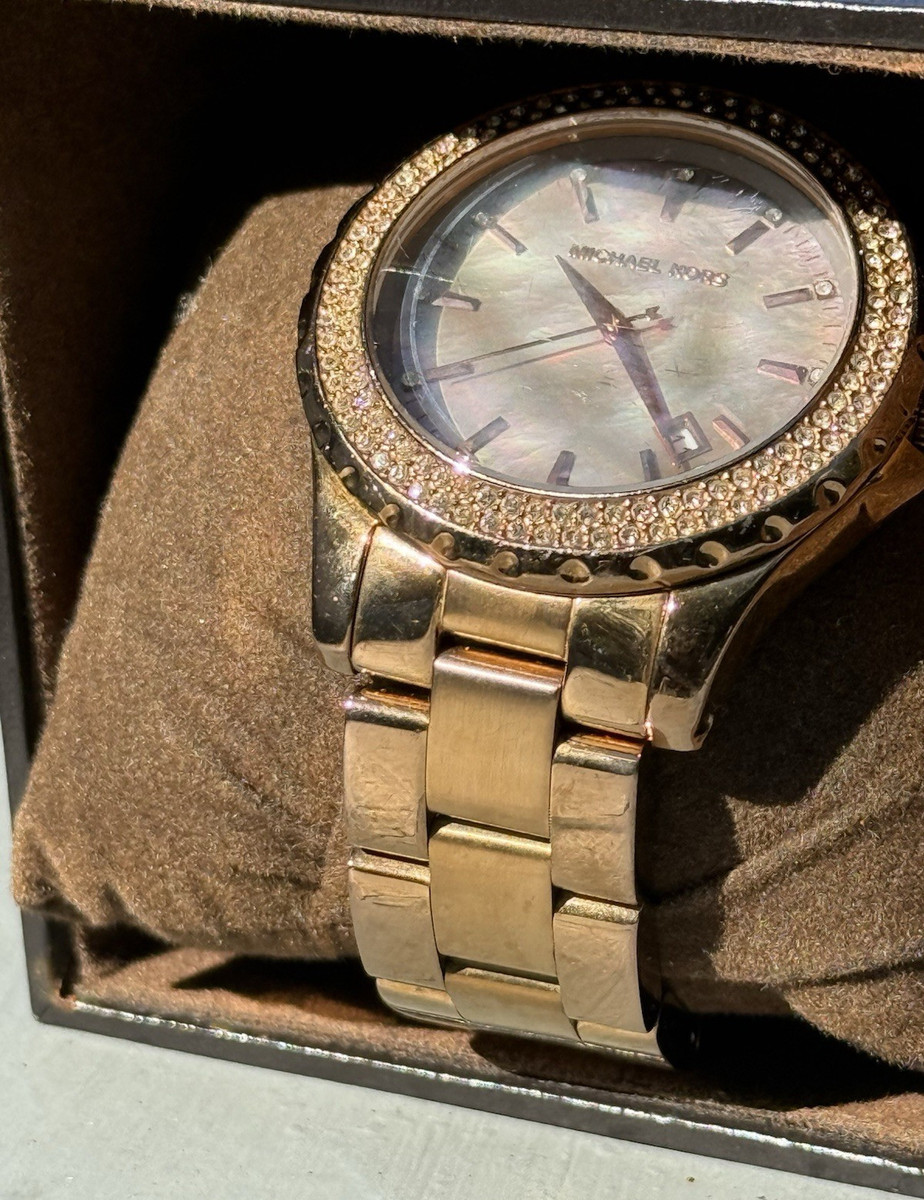 Michael Kors Gold Tone Crystal Bezel Bracelet Watch Michael Kors Women main image 3