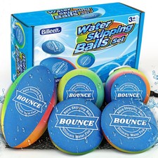Billeeit. 5Pcs Rainbow Water Skipping Balls Set for Pool, Beach Lake Play